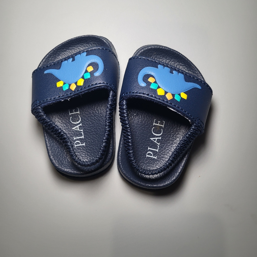 Place Kids Navy Dinosaur Sandals